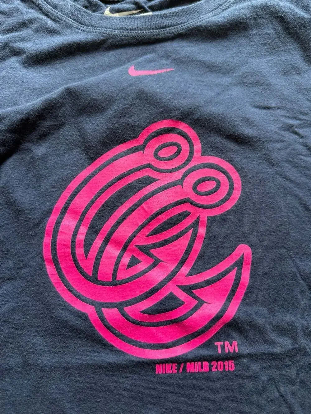 Nike girls Columbus Clingstones MiLB 2015 Navy Blue T-Shirt Size L